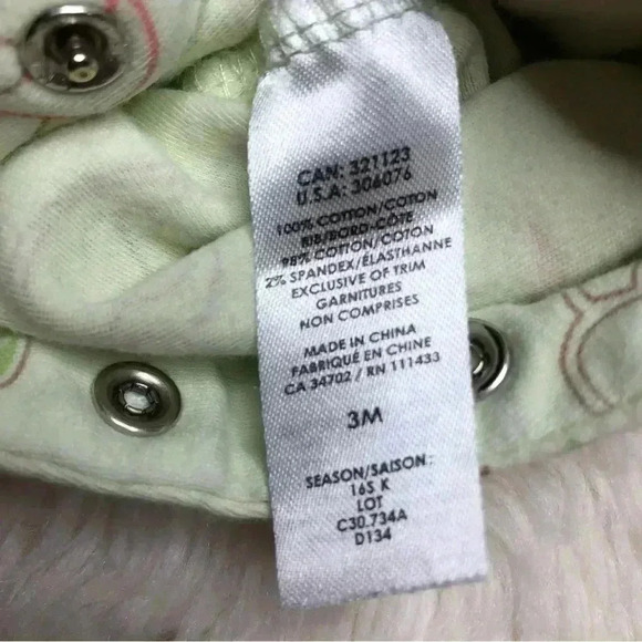 Pekkle Footed Onesie Pajamas Monkey Green /  Blue Size 3 Months - Picture 11 of 16